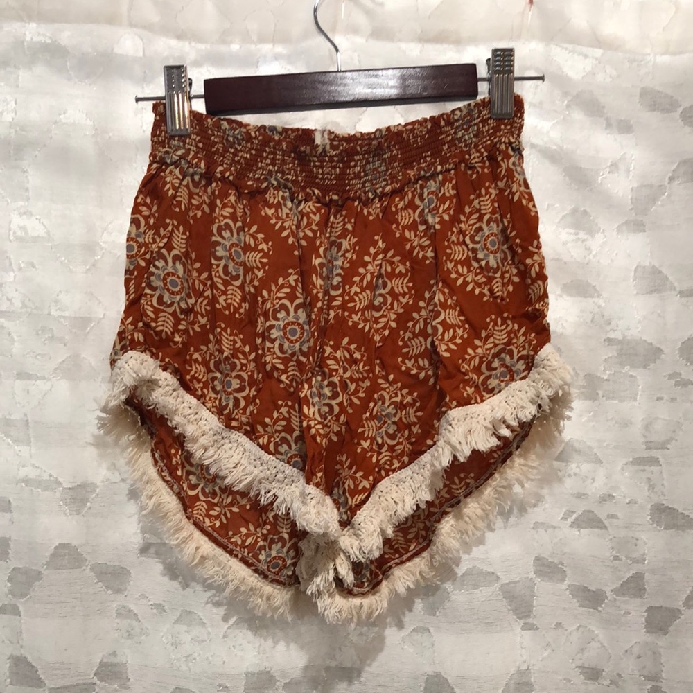 Bohemian Fringe Hem Shorts
